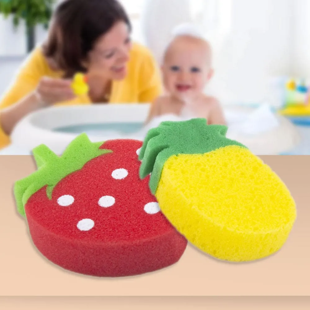 Baby Moo Sliced Strawberry And Pineapple 2 Pk Bath Sponge - Multicolour