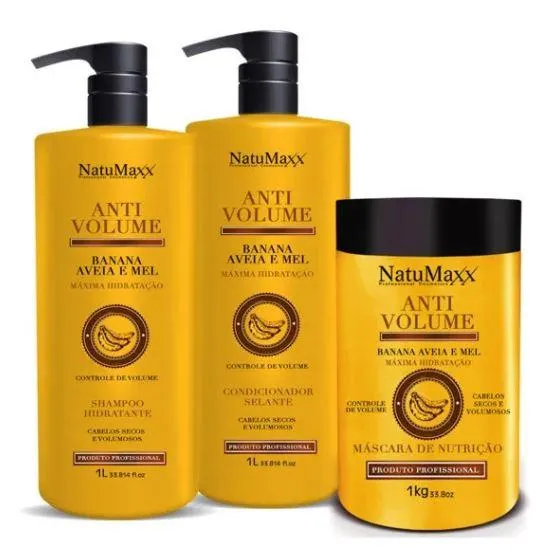 Banana Honey Oat Keratin Anti Volume Moisturizing Treatment Kit 3x1 - Natumaxx