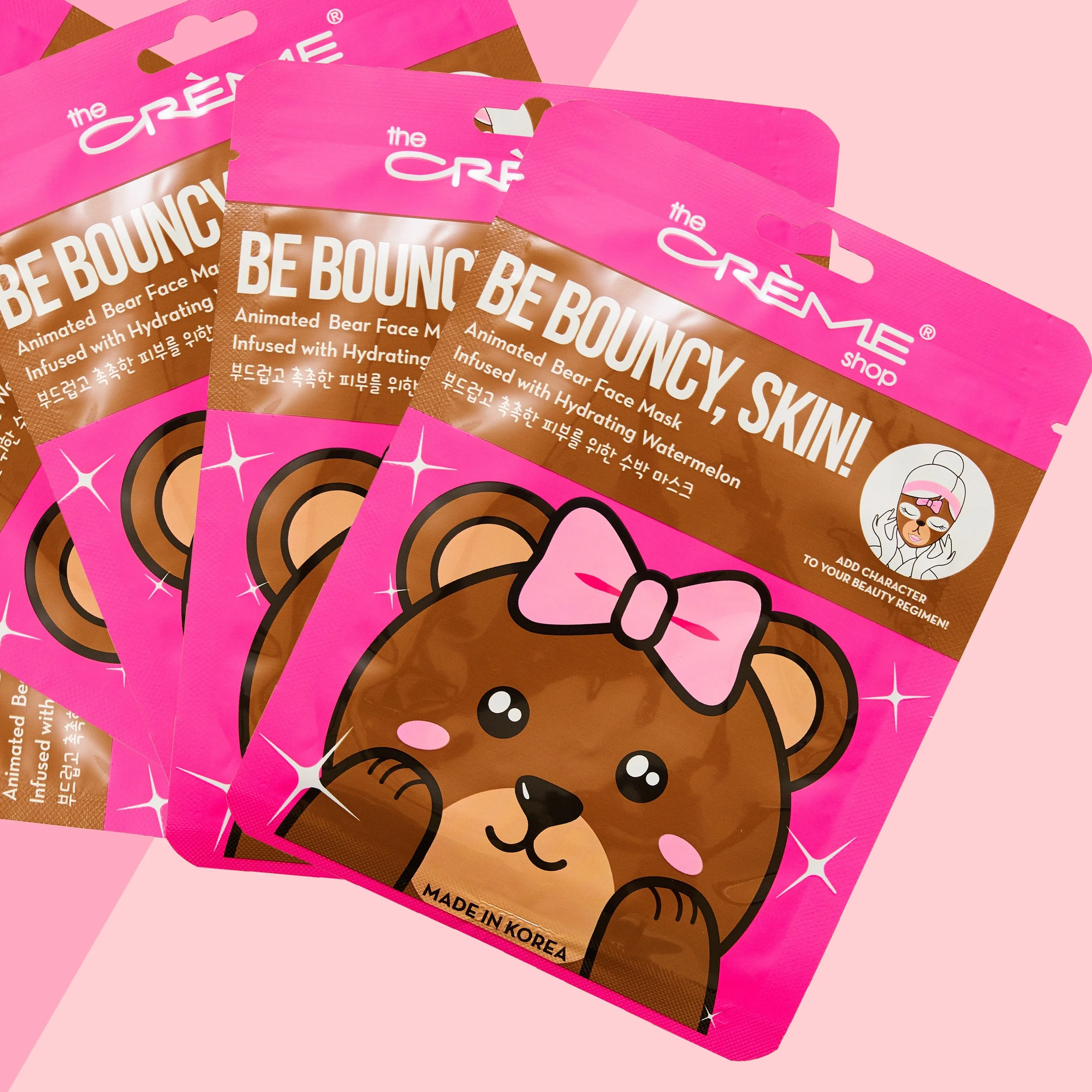 Be Bouncy, Skin! Animated Bear Face Mask - Hydrating Watermelon