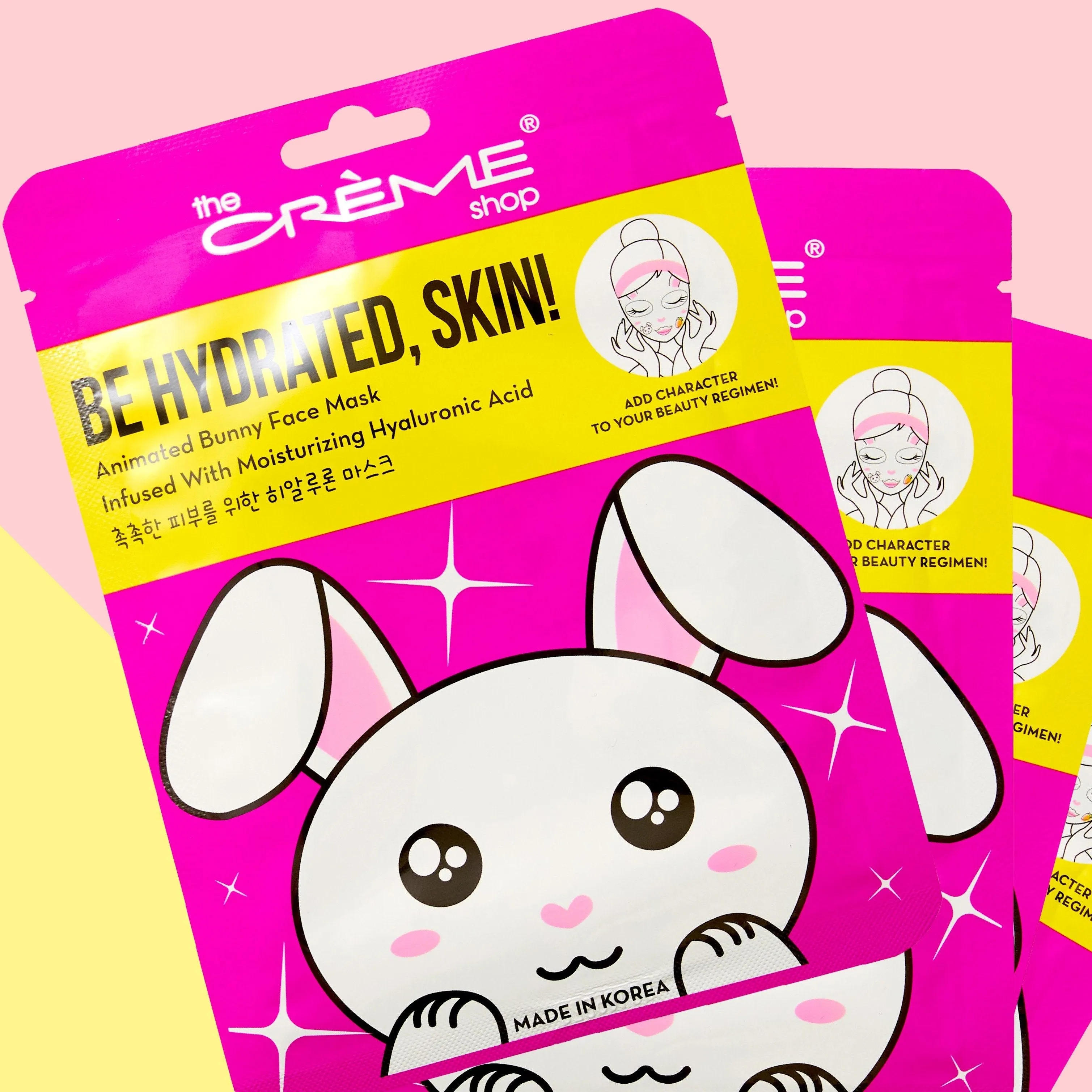 Be Hydrated, Skin! Animated Bunny Face Mask - Moisturizing Hyaluronic Acid