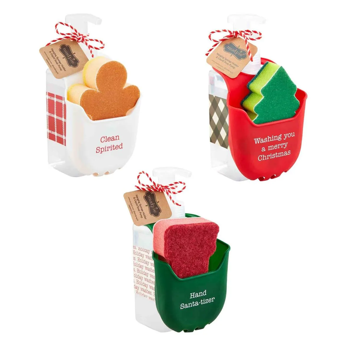 Christmas Soap & Sponge Caddy Sets by Mud Pie