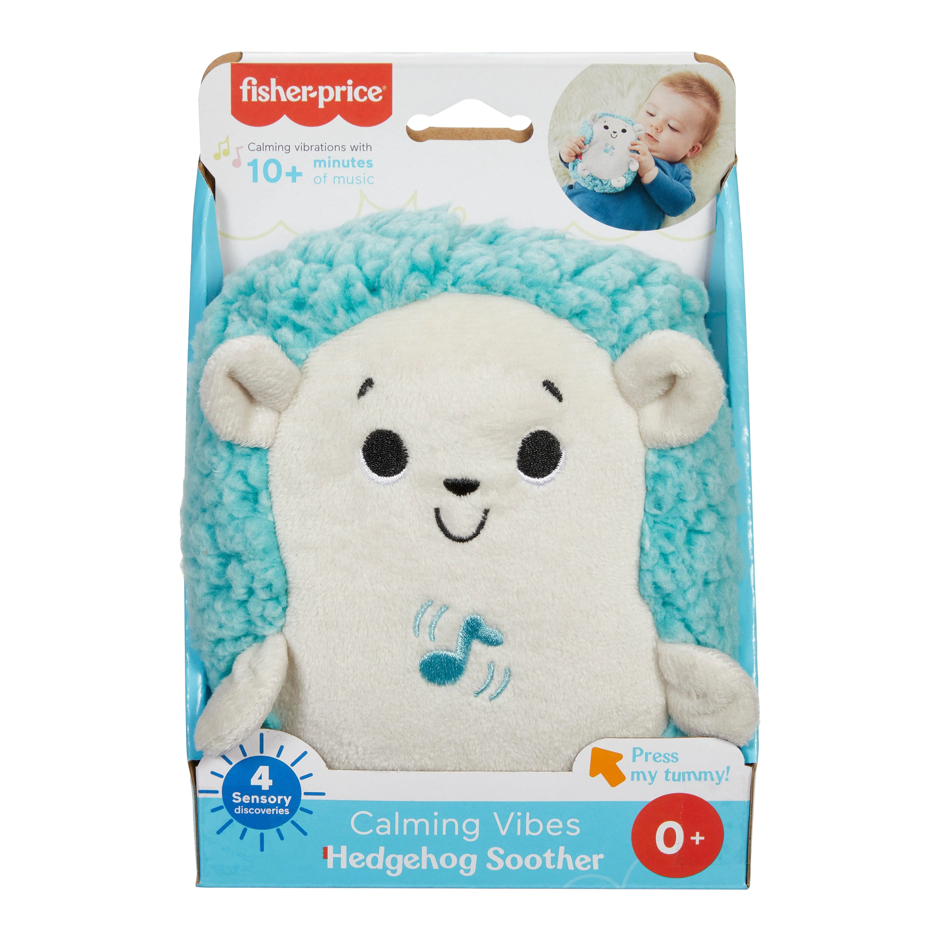 Fisher-Price Calming Vibes Hedgehog Soother - With Music and Breathing Motion for Infant & Toddlers