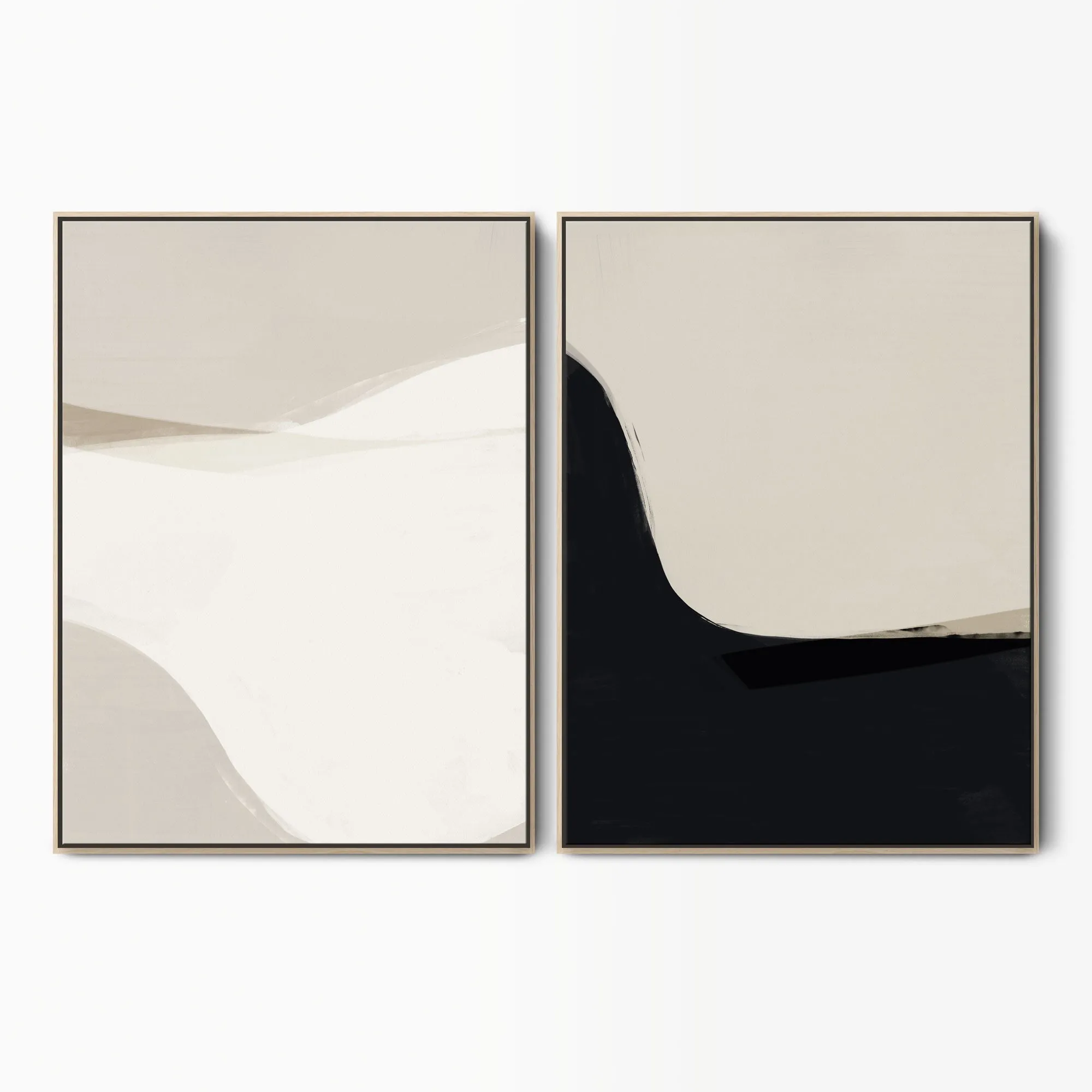 Go With The Flow & Meandering Abstract Canvas Set