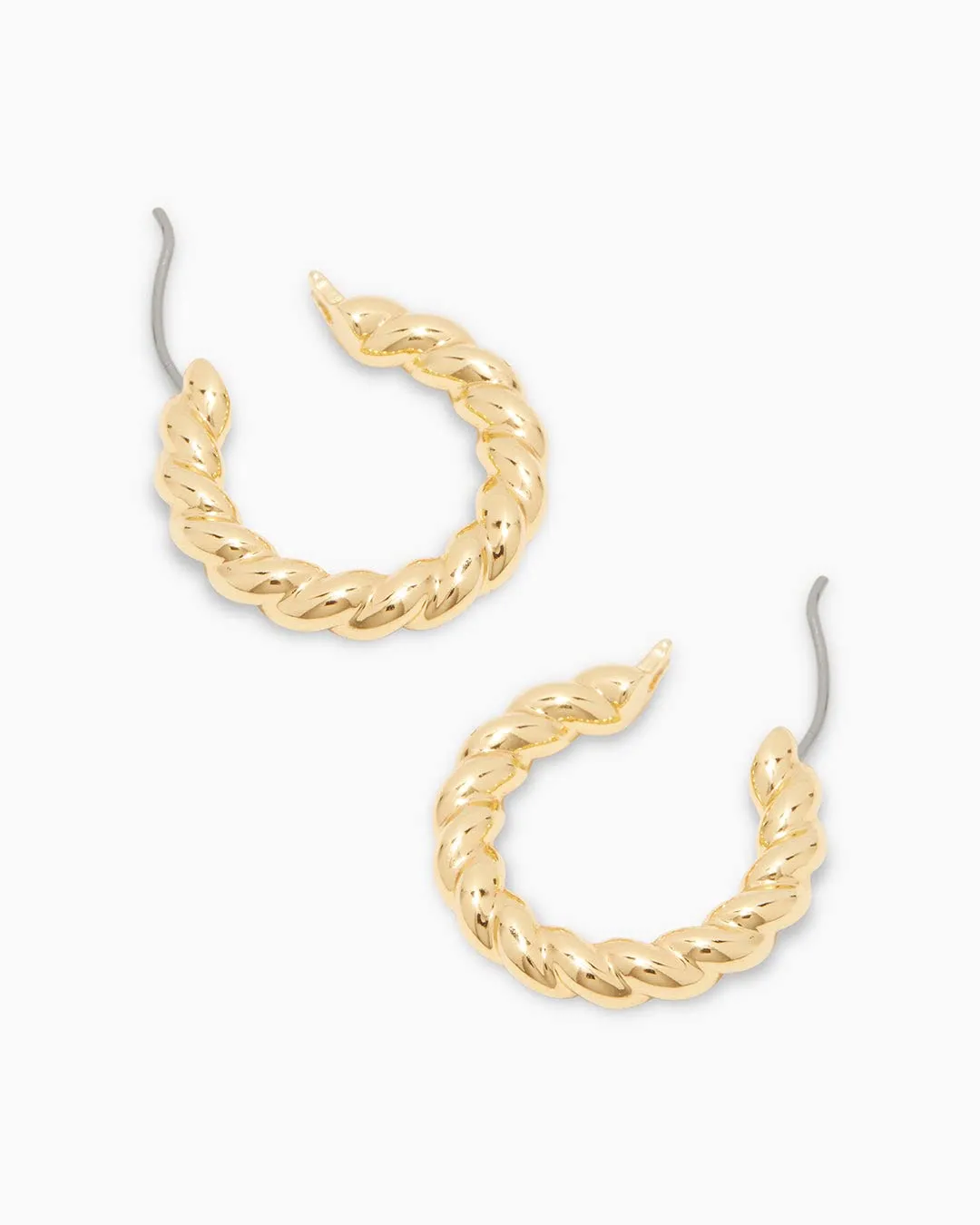 Gorjana Women's 18k Gold Plated Croissant Hoop Earrings Stainless Steel Post