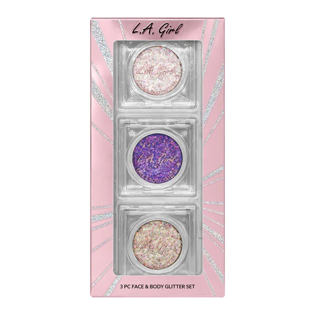 LA Girl 3 Piece Glitter Face & Body Gift Set - Twinkle & Glow