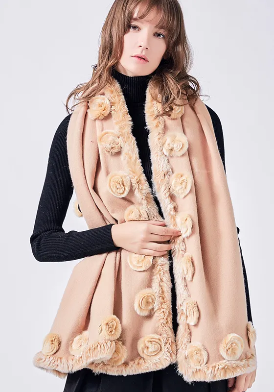 Luxury Real Fur Wool Scarf