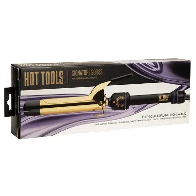 Open Box - Hot Tools Signature Series Gold Curling Iron/Wand - 1 ¼"