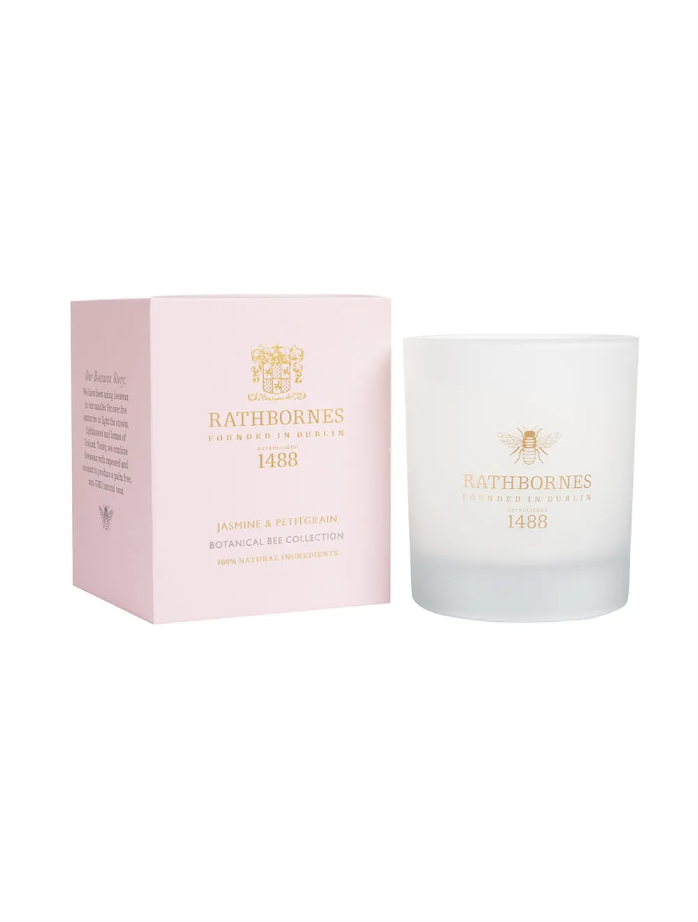 RATHBORNES Jasmine & Petitgrain Botanical Bee Candle