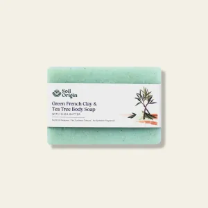 Soil Origin Green French Clay & Tea Tree Body Soap with Shea Butter - 100 Gm