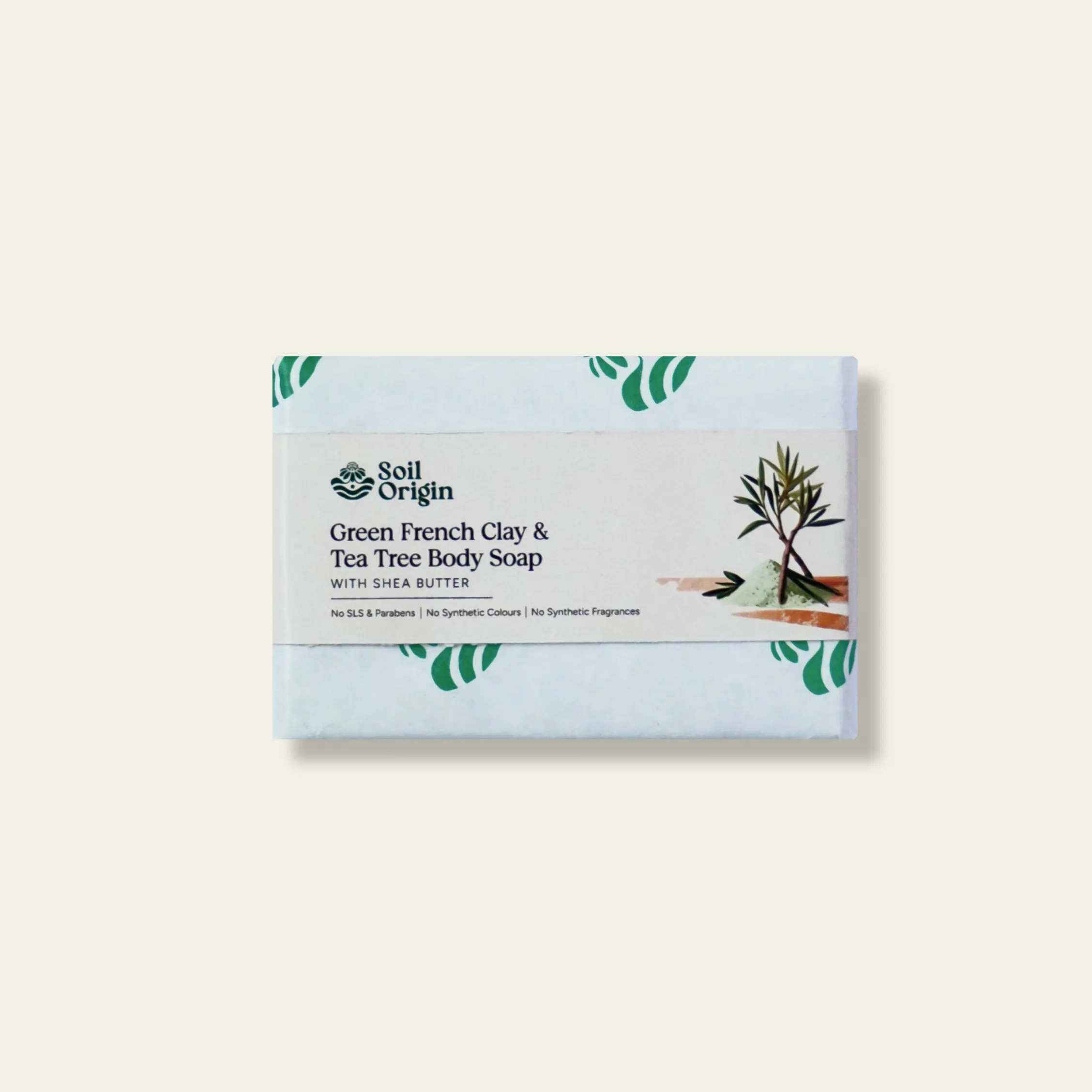 Soil Origin Green French Clay & Tea Tree Body Soap with Shea Butter - 100 Gm