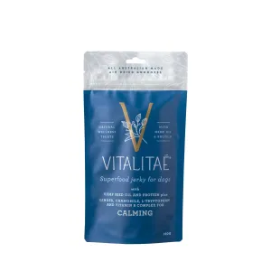 Vitalitae Calming Superfood Jerky Dog Treats with Hemp Seed Oil 150g